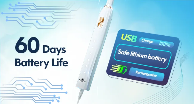 Dada-Tech Electric Toothbrush for Adults with 90% Rounded Bristles Sonic Toothbrush Rechargeable with 5 Cleaning Modes 2-Minute Timer and 9 Replacement Reminder Brush Heads (Blue) - oral b electric toothbrush