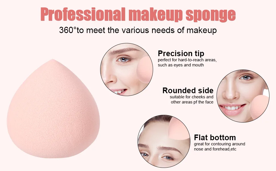 Smilcloud 4 Pcs Makeup Sponges Ultra Soft Expanding Marshmallow Sponge Makeup Beauty Blender Concealer Blenders with Foundation Brushes - Makeup Beauty Blender