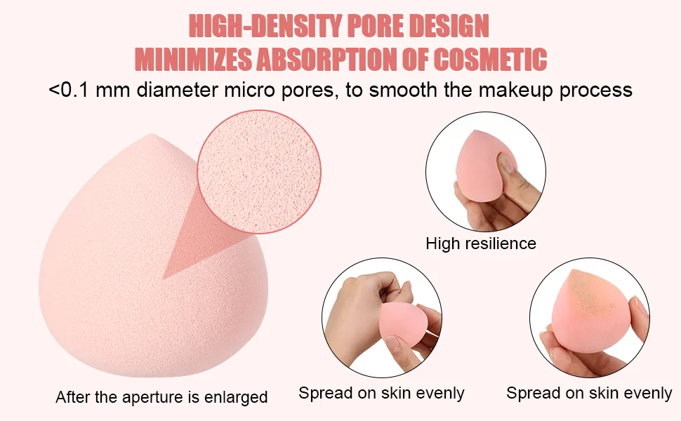 Smilcloud 4 Pcs Makeup Sponges Ultra Soft Expanding Marshmallow Sponge Makeup Beauty Blender Concealer Blenders with Foundation Brushes - Ultra Soft Expanding Marshmallow Sponge