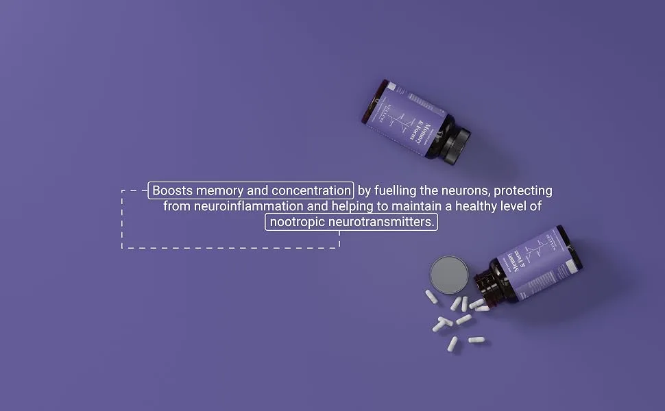Nootropic Memory & Focus Nullure | Brain Supplement | Concentration Energy Focus | Citicolin COGNIZIN + Ginkgo Biloba 6000mg + Bacopa Monnieri + Ginseng | Caffeine Free | 60 Capsules - nullure nootropic brain enery concentration productivity focus exams study pills power caffeine