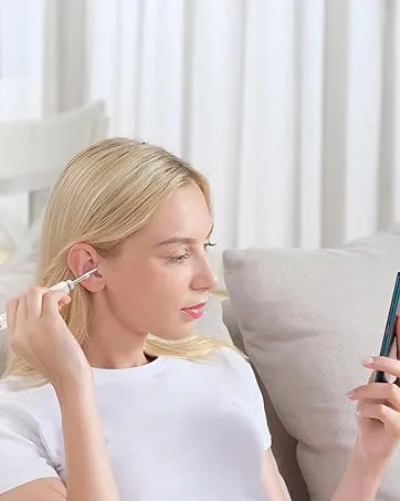 ScopeAround Wireless Otoscope Ear Camera Ear Wax Removal Kit Camera with 6 LED Lights 3.9mm Visual Ear Scope for Kids Adults & Pets Compatible with Android/iPhone/iPad (White) - ear camera