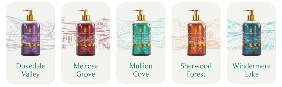 Moss & Adams Uplifting Antibacterial Vegan Handwash Snowdon Falls Lotus Flower 500ml - Matrix moss and adams
