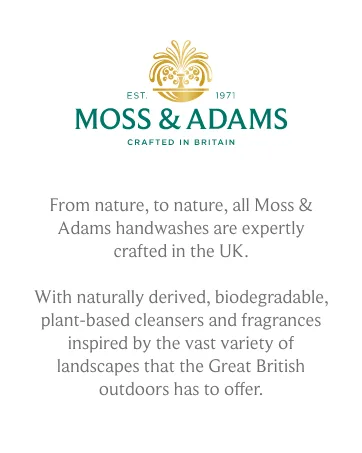 Moss & Adams Stimulating Antibacterial Vegan Handwash Mullion Cove Ocean Spray 500ml - About Moss and Adams