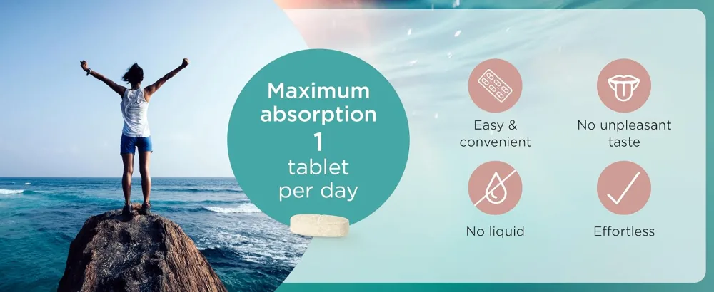 Healthspan 1 000mg Marine Collagen Complex 60 Tablets | 800mg Type I + 200mg Type II Collagen | Support Your Joints Bones & Connective Tissue | Added Benefits for Skin & Beauty - 1 tablet daily