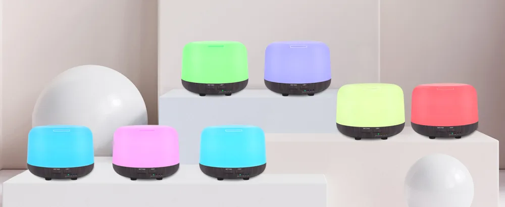 300ML Essential Oil Air Diffuser Electric Aroma Diffuser with Remote Control 4 Timers and 7 LED Color Changing Lights Waterless Auto Off Cool Mist Aroma Diffuser for Bedroom Room Home Dark Wood Grain - ?4-1