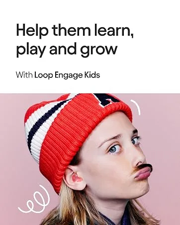 Loop Engage Plus Earplugs Low-Level Noise Reduction with Clear Speech for Conversation Social Gatherings Noise Sensitivity and Parenting 8 Ear Tips + Extra Accessories SNR 16 dB - Crystal - Loop Engage Kids Earplugs