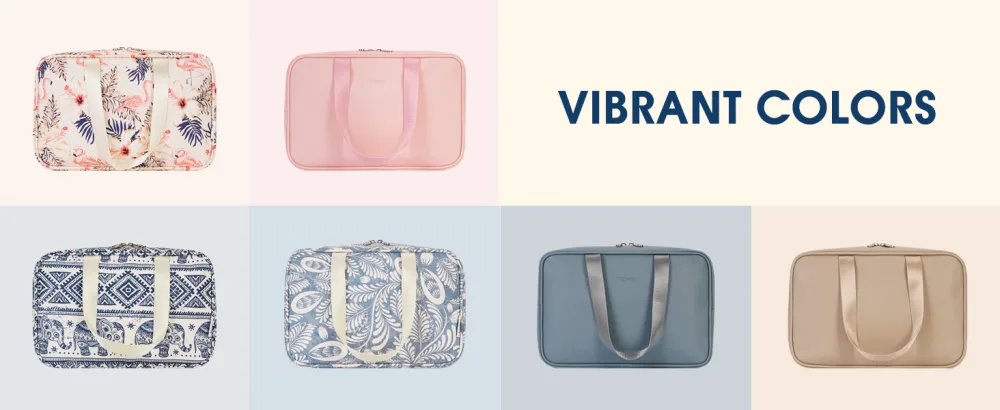 Full Size Toiletry Bag Large Cosmetic Bag Travel Makeup Bag Organizer for Women (Blue Lotus) - product information 23
