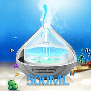 500ML Scented Oil Diffusers with 8 Essential Oils Set Aromatherapy Diffusers Air Freshener Humidifiers with Remote Control 4 Timer Auto-waterless Shut-off for Bedroom Large Room Gray - B0BGR6QRCT