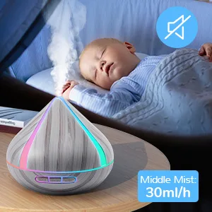 500ML Scented Oil Diffusers with 8 Essential Oils Set Aromatherapy Diffusers Air Freshener Humidifiers with Remote Control 4 Timer Auto-waterless Shut-off for Bedroom Large Room Gray - B0BGR6QRCT
