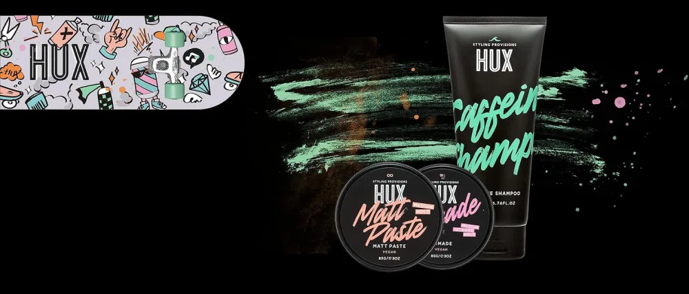 HUX Pomade a vegan water-based medium-to-strong styling product designed to keep your hair in place all day 85g - HUX BRAND STORY