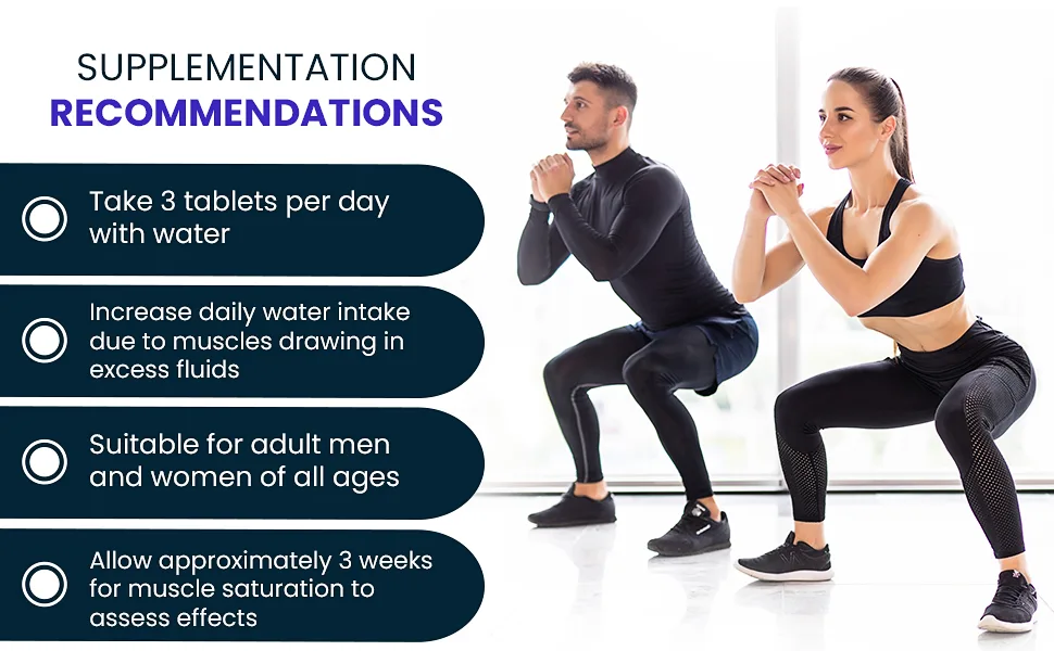 Creatine Monohydrate Tablets 3000mg | 90 Creatine Tablets 30 Servings | Vegan & Keto Friendly Creatine Pills | Gym Supplements for Men & Women | High Potency Bulk Creatine Powder Tablets - creatine capsules