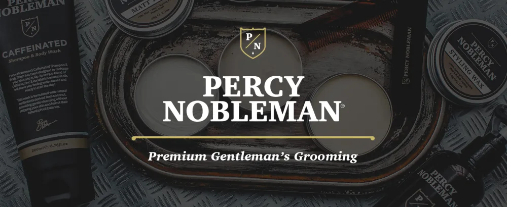 Percy Nobleman Complete Beard Care Kit containing a beard softener scented beard oil beard balm beard wash and folding acetate comb - beard grooming kit kits care beards percy nobleman wash oil moisturiser balm comb moustache mustache