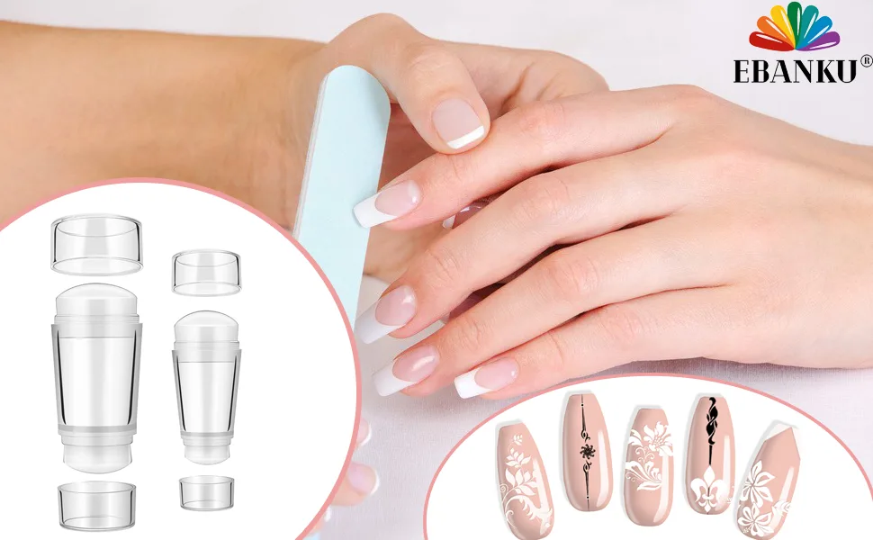 EBANKU 2PCS Clear Nail Stamper Double Sided Silicone Jelly Stampers with 4PCS Scrapers and 4PCS Silicone Replace Nail Art Stamper Heads for Manicure Tools - product information 22