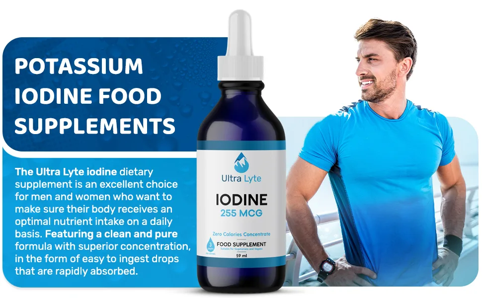 Ultra Lyte Iodine 255MCG 59ml Iodine Supplement from Potassium Iodide Optimal Thyroid Function Hormone Production Dietary Supplement for Cognitive Function Normal Energy Levels - Optimal Thyroid Function, Hormone Production – Dietary Supplement for Cognitive Function