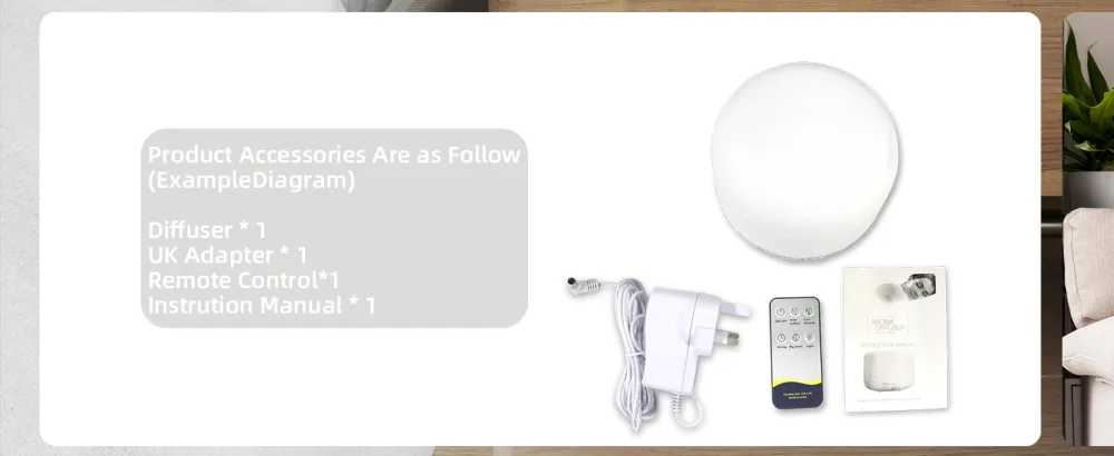 DIFFOFE 300ML Essential Oil Diffuser Cool Mist Air Aromatherapy Oil Diffuser with Remote Control 8 Hour Quiet Electric Home Diffuser 7 LED Light Colors Timer for Small Rooms Bedrooms White Wood Grain - product information 16