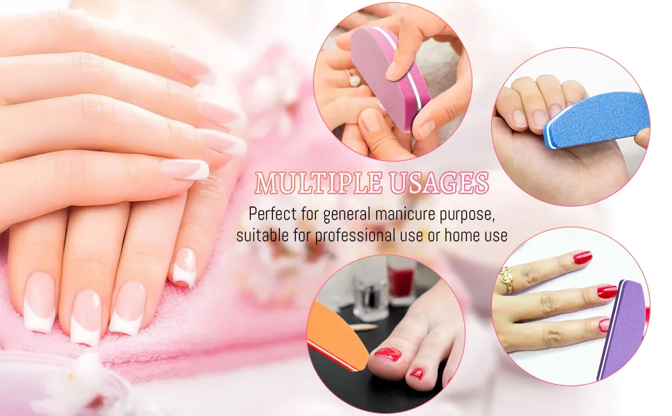 20 PCS Nail Buffer Blocks Nail Buffer for Natural Gel Acrylic Nails 100/180 Grit Sponge Nail Polish Sanding Buffer Manicure Tools(Pink) - nail buffer blocks