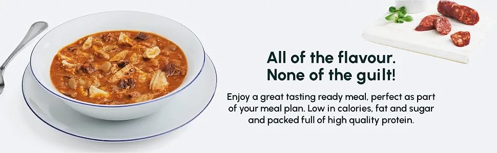 Chicken and Chorizo with White Beans High Protein Ready Meal Chicken & Chorizo 1 - Chicken Chorizo Small Banner
