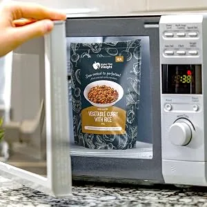 Vegetable Curry with Rice High Protein Ready Meal | Camping Hiking Gym Vegetable Curry 1 - Vegetable Curry Microwave