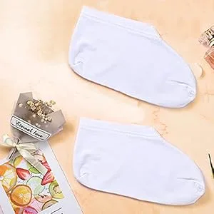 Scettar 4 Pairs Moisturizing Socks Overnight Spa Socks for Dry Fee Cotton Moisture Enhancing Socks Thin Foot Spa Socks for Dry Cracked Feet - Moisturizing Socks Overnight Spa Socks for Dry Fee