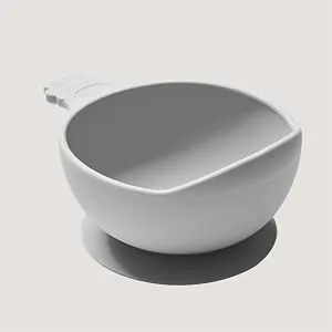 Nana's Manners Silver Silicone Suction Bowl Stage 1 for Babies Ages 4 Months and up. Features Scoop Lip Handle and Suction pad with Pull-tab for Easy Removal. BPA-Free. - Special Edition- Silver