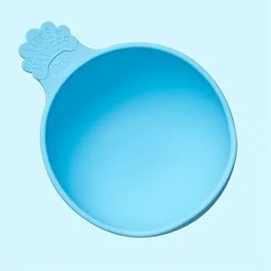 Nana's Manners Silver Silicone Suction Bowl Stage 1 for Babies Ages 4 Months and up. Features Scoop Lip Handle and Suction pad with Pull-tab for Easy Removal. BPA-Free. - Stage 1 suction bowl
