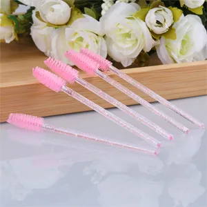 GCQQ 50Pcs Eyelash Wands Disposable Crystal Mascara Wands Pink Spoolies Eyelash Brushes for Lash Extensions Eyebrow Separate Crystal Pink 50PCS - 50Pcs Eyelash Wands Disposable