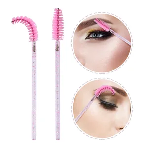 GCQQ 50Pcs Eyelash Wands Disposable Crystal Mascara Wands Pink Spoolies Eyelash Brushes for Lash Extensions Eyebrow Separate Crystal Pink 50PCS - 50Pcs Eyelash Wands Disposable