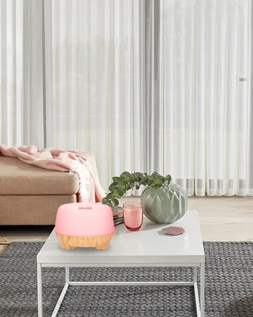 TAIGUCAT Mini Essential Oil Diffuser for Home 300ml Aromatherapy Electric Air Diffuser with Remote Control USB-C Power Cord 7 LED Color Changing for Small Room Bedroom Deep Wood Grain - product information 12