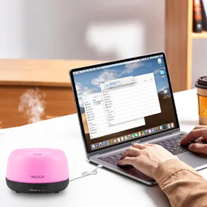 TAIGUCAT Mini Essential Oil Diffuser for Home 300ml Aromatherapy Electric Air Diffuser with Remote Control USB-C Power Cord 7 LED Color Changing for Small Room Bedroom Deep Wood Grain - product information 15
