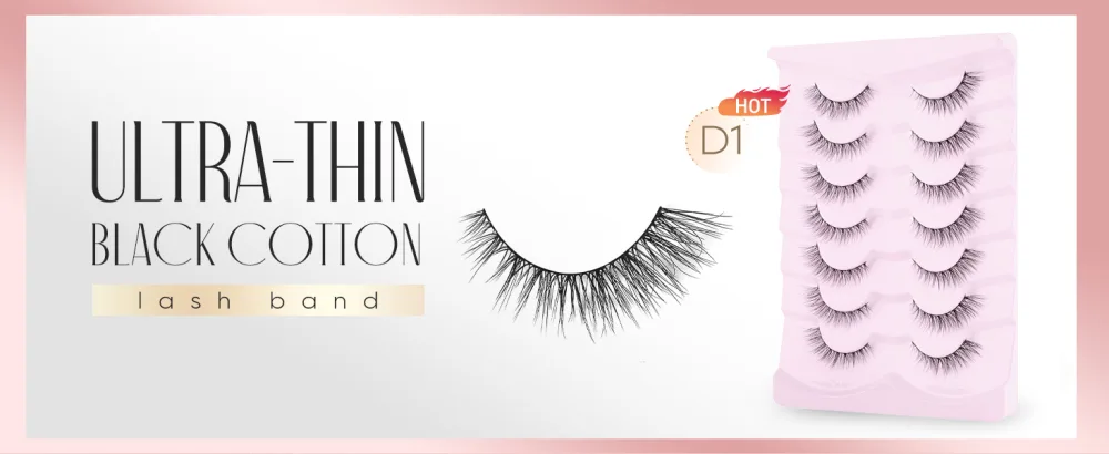 Onlyall Natural Lashes Wispy Lashes Natural Look False Eyelashes Natural Flared Eyelashes False Eye Lashes Soft Fluffy Lashes 7 Pairs D1 D1 Natural (6-13MM) - 222-2