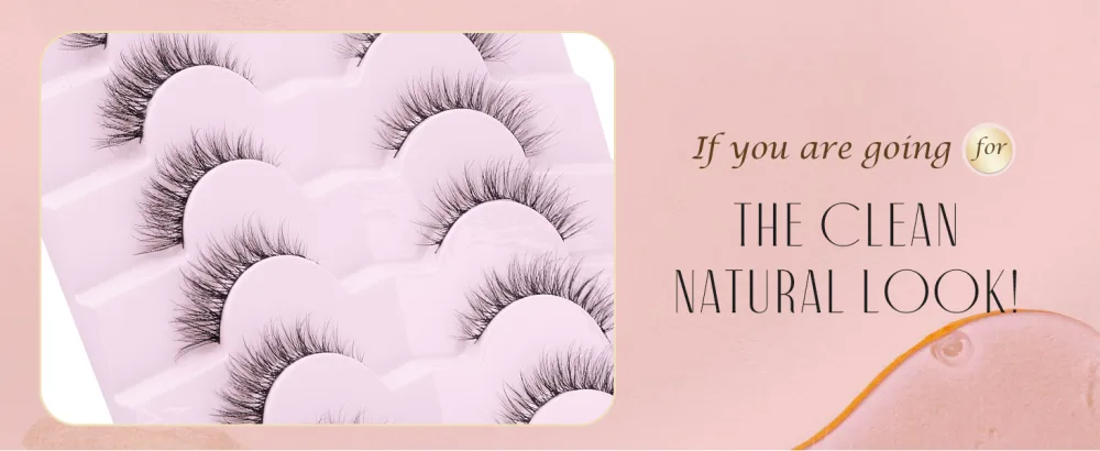 Onlyall Natural Lashes Wispy Lashes Natural Look False Eyelashes Natural Flared Eyelashes False Eye Lashes Soft Fluffy Lashes 7 Pairs D1 D1 Natural (6-13MM) - 222-3