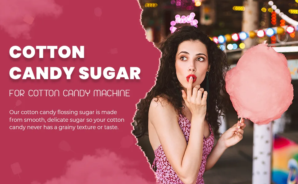 Baking Beauty and Beyond Premium Floss Sugar for Cotton Candy - Cotton Candy Flossing Sugar with Natural Ingredients Perfect for Every Occasion Bulk Floss Sugar 800g - Raspberry Flavour - Cotton Candy Floss Sugar