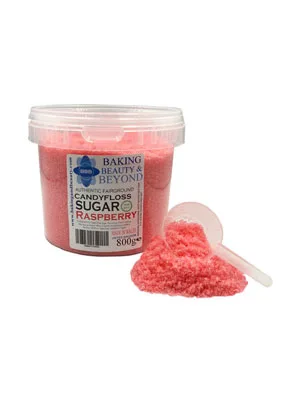 Baking Beauty and Beyond Premium Floss Sugar for Cotton Candy - Cotton Candy Flossing Sugar with Natural Ingredients Perfect for Every Occasion Bulk Floss Sugar 800g - Raspberry Flavour - Cotton Candy Floss Sugar
