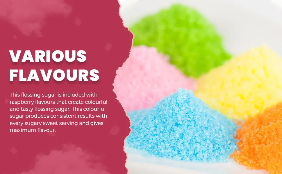 Baking Beauty and Beyond Premium Floss Sugar for Cotton Candy - Cotton Candy Flossing Sugar with Natural Ingredients Perfect for Every Occasion Bulk Floss Sugar 800g - Raspberry Flavour - Cotton Candy Floss Sugar