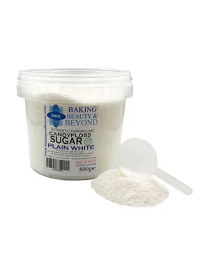 Baking Beauty and Beyond Premium Floss Sugar for Cotton Candy - Cotton Candy Flossing Sugar with Natural Ingredients Perfect for Every Occasion Bulk Floss Sugar 800g - Plain White Flavour - Cotton Candy Floss Sugar