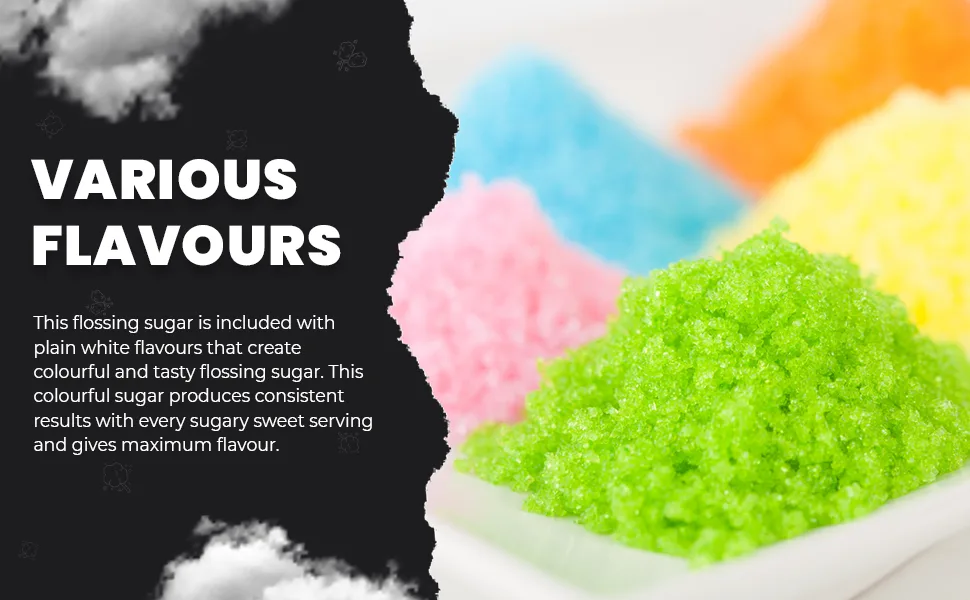 Baking Beauty and Beyond Premium Floss Sugar for Cotton Candy - Cotton Candy Flossing Sugar with Natural Ingredients Perfect for Every Occasion Bulk Floss Sugar 800g - Plain White Flavour - Cotton Candy Floss Sugar