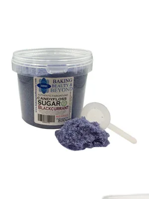 Baking Beauty and Beyond Premium Floss Sugar for Cotton Candy - Cotton Candy Flossing Sugar with Natural Ingredients Perfect for Every Occasion Bulk Floss Sugar 800g - Blackcurrant Flavour - 800g Blackcurrent Floss Sugar