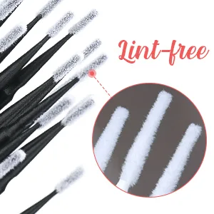 GCQQ 200Pcs Long Tips Micro Brush Applicator - Disposable Eyelash Applicator Bendable Black Micro Brushes - Micro Lash Lift Brush Applicators - Micro Fibre Lash Brushes for Nail Polish Crafts New Black 200PCS - High quality Mascara Wands