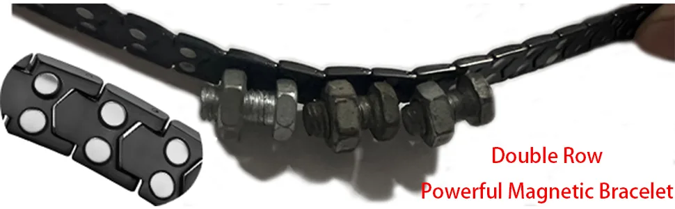Men's Magnetic Bracelets Pure Titanium (Light) Double Powerful Magnet Bracelets Eliminate Static Electricity (Black Bracelets) - product information 21