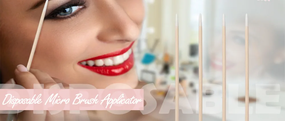 GCQQ 400Pcs Wooden Micro Brushes Disposable Micro Applicator Brushes Lightweight Micro Brushes Micro Lash Applicator for Cleanning and Make-up 400PCS Wooden Brushes - 400PCS Wooden Micro Brushes
