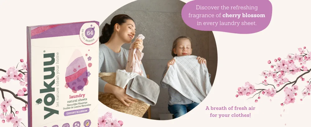 YOKUU Probiotic Laundry Sheets| 64 loads | Cherry Blossom Scented | Travel Washing Detergent| Eco Laundry Detergent Sheets - laundry sheets detergent washing sheets eco laundry detergent laundry strips