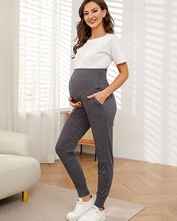 Love2Mi Women Maternity Breastfeeding Tops Long Sleeve V-Neck Cute Maternity Clothes S Dark Pink-long - EDP001