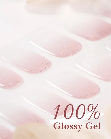 DANNI & TONI 28 Stickers Semi Cured Nail Wraps Soft Self-Adhesive Gel Nail Stickers(Aphrodite) Pink and Sky Blue Gradient with Golden Pattern - DT story2