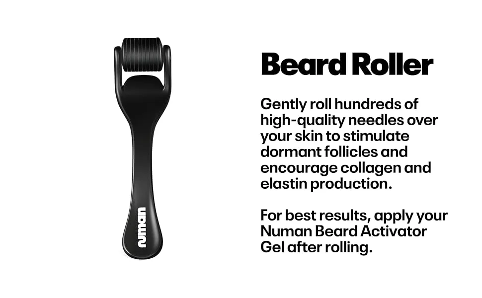 Numan Beard Roller - Derma Roller for Men - Stimulate Beard and Hair Growth - Reactivate Inactive Follicles - Introduction to Numan's Beard Roller