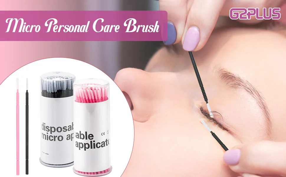G2PLUS Micro Applicators Brushes with Longer Tips - 200PCS Disposable Microfibre Brushes Eyelashes - Pink Lash Lift Micro Applicators - Eyelash Extension Swabs for Eyelashes Extensions Crafting 200 PCS Pink - Micro Applicators Brushes with Longer Tips