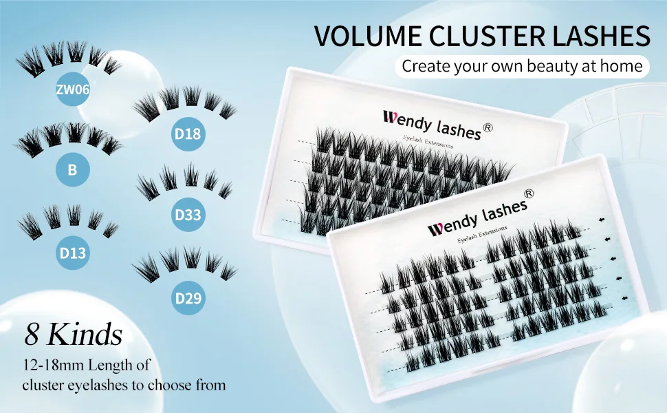 Individual Lashes D Curl Cluster Lashes 0.07mm 16mm DIY Lash Extensions Wide Stem Individual Eyelash Clusters Reusable Soft and Wispy Clusters Eyelash Extensions(FD-B-0.07-D-16) RR-16mm B-0.07-D - product information 17