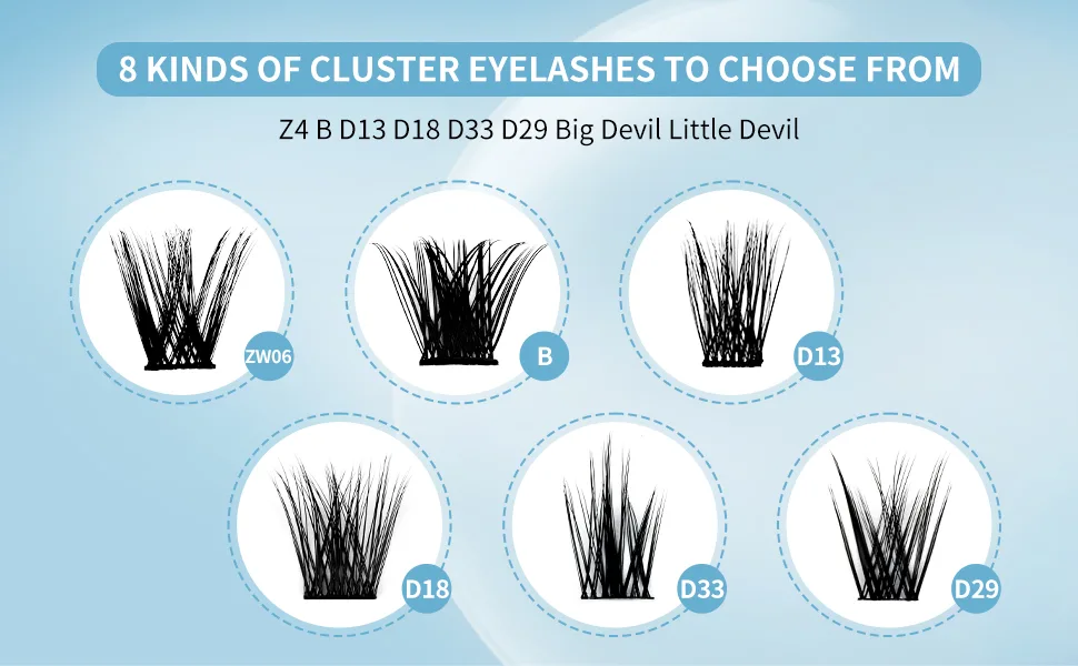 Individual Lashes D Curl Cluster Lashes 0.07mm 16mm DIY Lash Extensions Wide Stem Individual Eyelash Clusters Reusable Soft and Wispy Clusters Eyelash Extensions(FD-B-0.07-D-16) RR-16mm B-0.07-D - product information 18