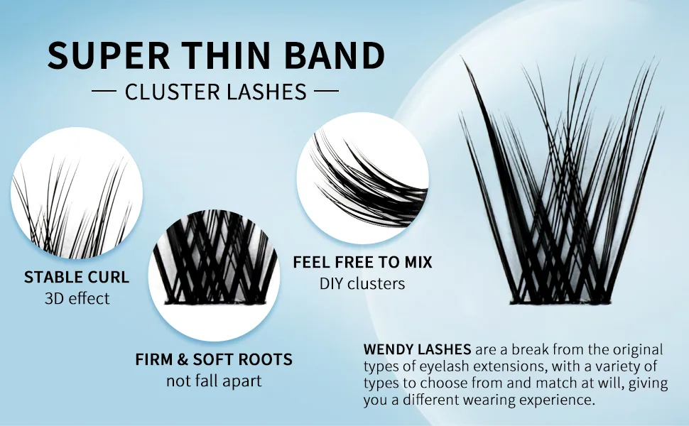 Individual Lashes D Curl Cluster Lashes 0.07mm 16mm DIY Lash Extensions Wide Stem Individual Eyelash Clusters Reusable Soft and Wispy Clusters Eyelash Extensions(FD-B-0.07-D-16) RR-16mm B-0.07-D - product information 20