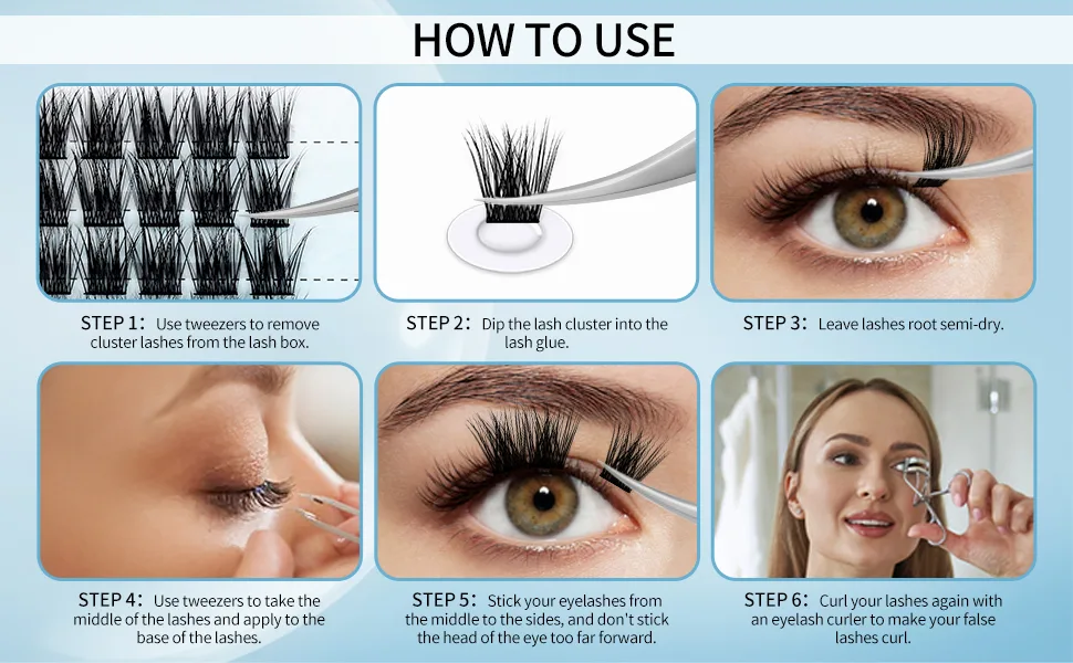 Individual Lashes D Curl Cluster Lashes 0.07mm 16mm DIY Lash Extensions Wide Stem Individual Eyelash Clusters Reusable Soft and Wispy Clusters Eyelash Extensions(FD-B-0.07-D-16) RR-16mm B-0.07-D - product information 21