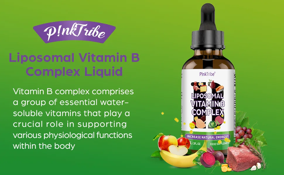 Liposomal Vitamin B Complex Liquid - High Strength B-Vitamin Complex Drops Supports Immune System and Energy Levels 60ml (Pack of 1) 1 Pack - Liposomal Vitamin B Complex Liquid